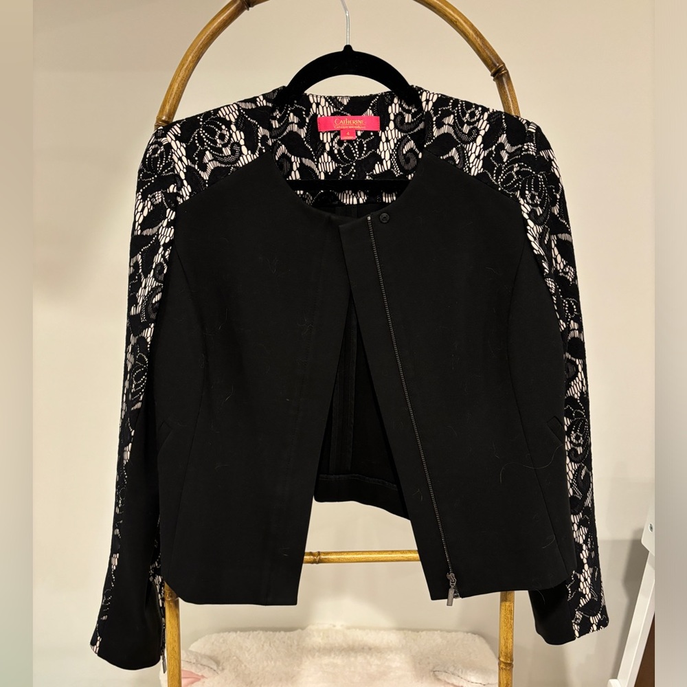 Catherine Malandrino black and lace blazer